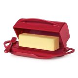 Butterie Flip-Top Butter Dish with Matching Spreader - Red 23x14x8cm