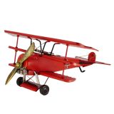 Red Baron Plane Metal Collectable - Red 37.5x39x14.5cm