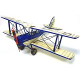 Tiger Moth Plane Metal Collectable - Blue and White 50x48x18.5cm