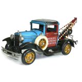Old Ford Tow Truck Metal Collectable - Blue and Red 41x17x18cm