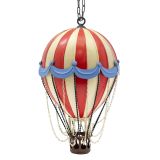 Small Hot Air Balloon Metal Collectable - Red and White 32x21x21cm