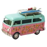 Flower Van Metal Collectable - Blue and Cream 25x11.5x18.5cm