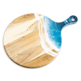 Round Acacia Resin Cheese Paddle Ocean Vibes 43x30x1.6cm