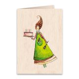 Wooden Greeting Card Sweet Wishes 11x16cm