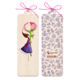 Wooden Bookmark Heartiest Congratulations 4.5x14cm