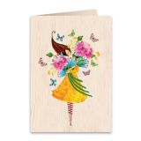 Wooden Greeting Card The Hug 11x16cm
