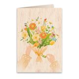 Wooden Greeting Card Anniversary Bouquet 11x16cm
