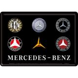 Nostalgic-Art Metal Card Mercedes-Benz Logo Evolution 10x14x0.3cm