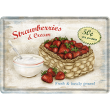 Nostalgic-Art Metal Card Strawberries and Cream 10x14x0.3cm