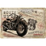 Nostalgic-Art Medium Sign Route 66 Bike Map 20x30x0.5cm