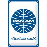 Nostalgic-Art Medium Sign Pan Am - Travel The World 20x30x0.5cm