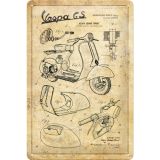 Nostalgic-Art Medium Sign Vespa - Parts Sketches 20x30x0.5cm