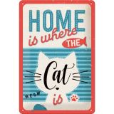 Nostalgic-Art Medium Sign Home is where the cat is 20x30x0.5cm
