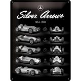 Nostalgic-Art Large Sign Mercedes-Benz Silver Arrows Chart 30x40x0.5cm