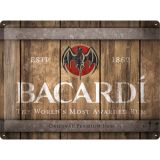 Nostalgic-Art Large Sign Bacardi - Wood Barrel Logo 30x40x0.5cm