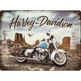 Nostalgic-Art Large Sign Harley-Davidson Route 66 Road King Classic 30x40x0.5cm