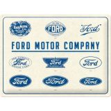 Nostalgic-Art Large Sign Ford Logo Evolution 30x40x0.5cm