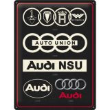 Nostalgic-Art Large Sign AudiLogo Evolution 30x40x0.5cm