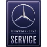 Nostalgic-Art Large Sign Mercedes Service Blue 30x40x0.5cm
