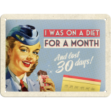Nostalgic-Art Small Sign I was on a diet 15x20x0.3cm