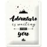 Nostalgic-Art Small Sign Adventure is waiting 15x20x0.3cm