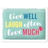 Nostalgic-Art Small Sign Live, Laugh, Love 15x20x0.3cm