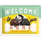 Nostalgic-Art Small Sign Welcome Puppies 15x20x0.3cm