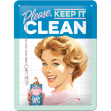 Nostalgic-Art Small Sign Keep it Clean 15x20x0.3cm