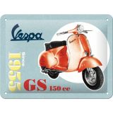 Nostalgic-Art Small Sign Vespa GS 150 Since 1955 15x20x0.3cm
