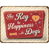 Nostalgic-Art Small Sign Dogs - Key to Happiness 15x20x0.3cm