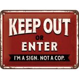 Nostalgic-Art Small Sign Keep Out or Enter 15x20x0.3cm