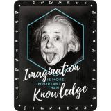 Nostalgic-Art Small Sign Einstein - Imagination & Knowledge 15x20x0.3cm