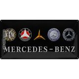 Nostalgic-Art Long Sign Mercedes-Benz Logo Evolution 25x50x0.3cm