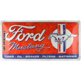 Nostalgic-Art Long Sign Ford Mustang - Horse & Stripes Logo Red 25x50x0.5cm