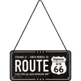 Nostalgic-Art Hanging Sign Route 66 Black 20x10x0.2cm