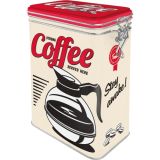 Nostalgic-Art Clip Top Storage Tin Strong Coffee Served Here 7.5x11x17.5cm