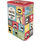 Nostalgic-Art Clip Top Storage Tin Coffee Collage 7.5x11x17.5cm