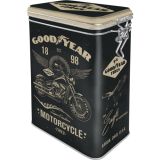 Nostalgic-Art Clip Top Storage Tin Goodyear - Motorcycle 7.5x11x17.5cm