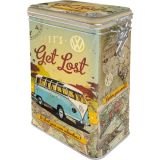 Nostalgic-Art Clip Top Storage Tin VW Let's Get Lost 7.5x11x17.5cm
