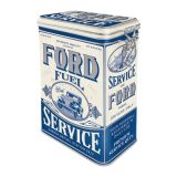 Nostalgic-Art Clip Top Storage Tin Ford - Fuel & Service 7.5x11x17.5cm