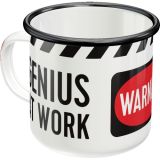 Nostalgic-Art Enamel Mug Genius at Work 8x8x8xcm