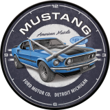 Nostalgic-Art Wall Clock Ford Mustang - 1969 Mach 1 Blue 30cm