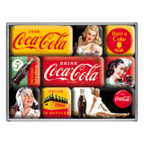 Nostalgic-Art 9pc Magnet Set Coca Cola Yellow/Red 7x9.3x2cm