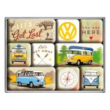 Nostalgic-Art 9pc Magnet Set Bulli - Let's Get Lost 7x9.3x2cm