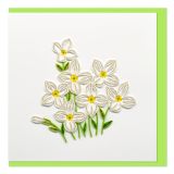 Quilled Greeting Card White Flowers 15x15cm