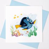 Quilled Greeting Card Blue Fish 15x15cm