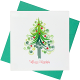 Quilled Greeting Card Merry Christmas Tree 15x15cm