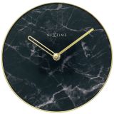 NeXtime Marble Table Clock 20cm - Black and Gold