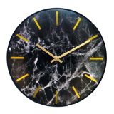 Leni Marble Look Clock 30cm - Black
