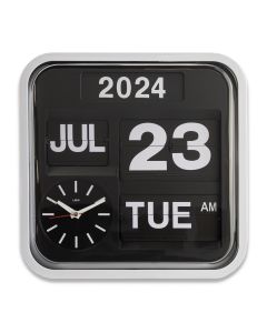 Banker's Wall Clock with Calendar 32x32x11cm - Black